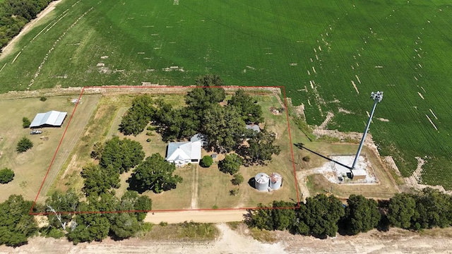 aerial view with a rural view