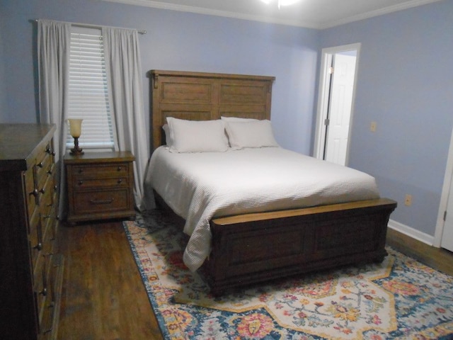 363 Vining Dr, Dothan, AL 36305 - bedroom featuring dark wood-type flooring, ornamental molding, and baseboards