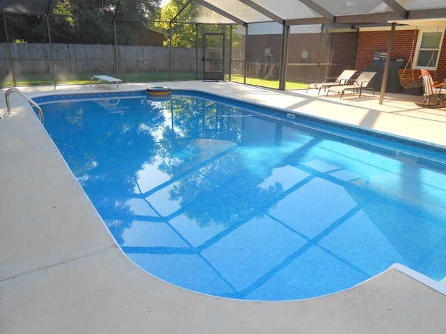 363 Vining Dr, Dothan, AL 36305 - view of pool featuring fence, glass enclosure, and a patio