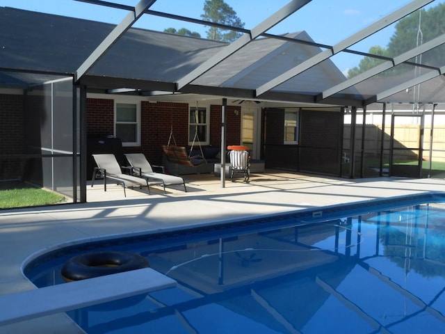 363 Vining Dr, Dothan, AL 36305 - swimming pool featuring a patio and a lanai