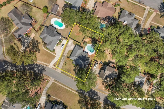 bird's eye view featuring a residential view