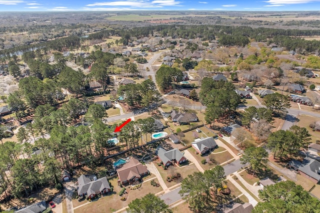 drone / aerial view with a residential view