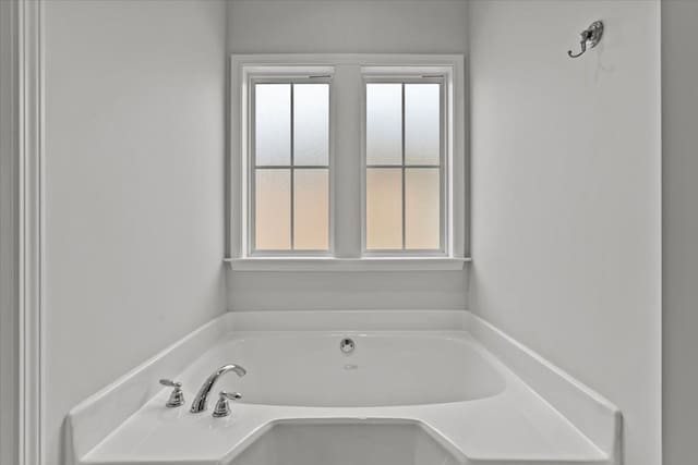 bathroom featuring plenty of natural light and a bath