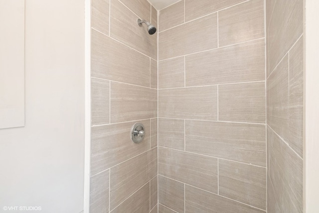 interior details featuring tiled shower