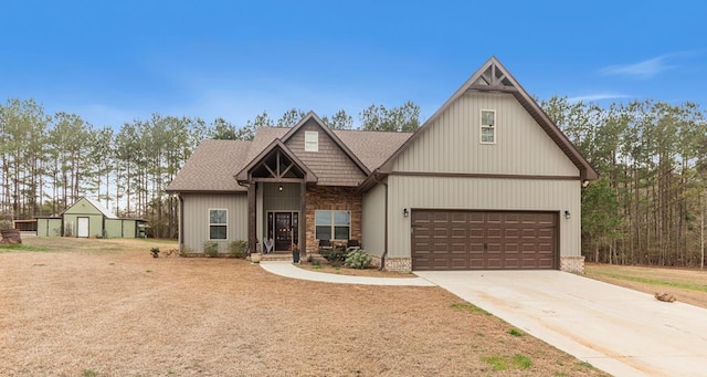 craftsman-style home with a garage