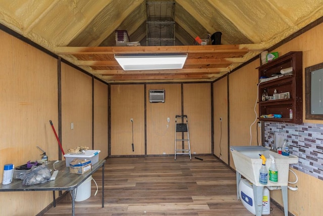 storage with a wall unit AC