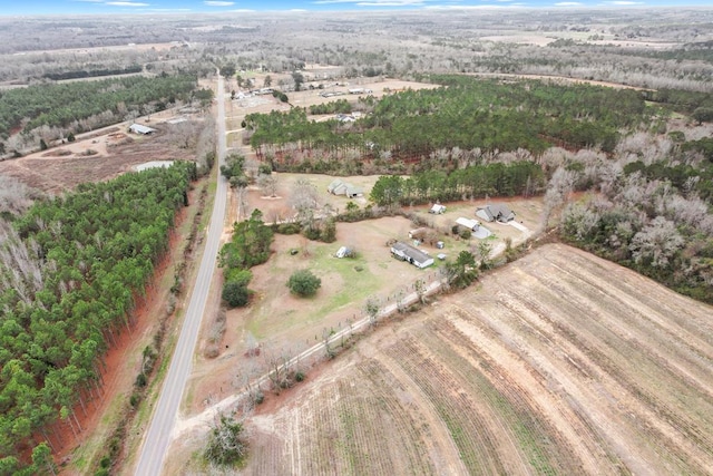 aerial view featuring a rural view