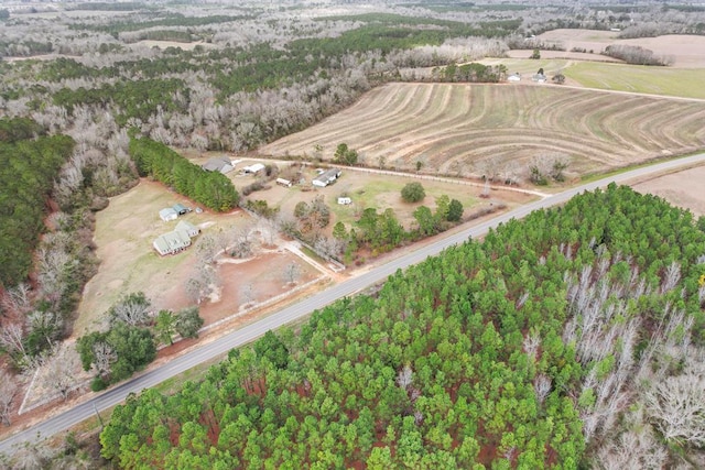 drone / aerial view featuring a rural view