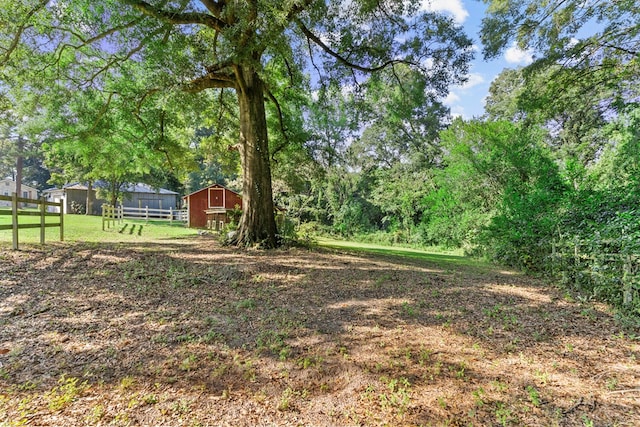 view of yard featuring an outbuilding