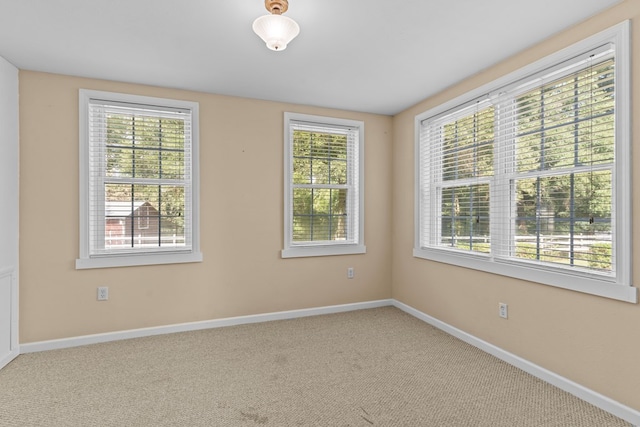 carpeted spare room with a healthy amount of sunlight