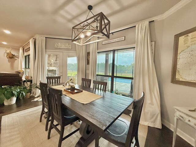 1243 Silcox Rd, Ashford, AL 36312 - dining room featuring french doors and wood finished floors