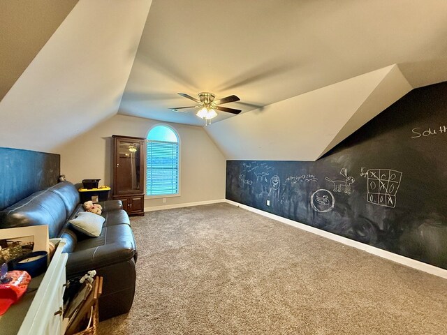 1243 Silcox Rd, Ashford, AL 36312 - bonus room with carpet flooring, ceiling fan, lofted ceiling, and baseboards