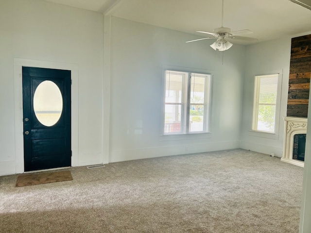 403 W Main St, Samson, AL 36477 - entrance foyer with carpet and ceiling fan