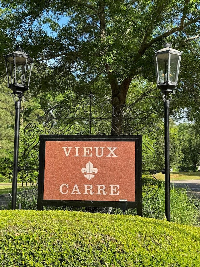 view of community sign