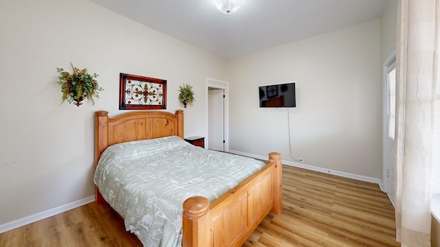 bedroom featuring wood-type flooring