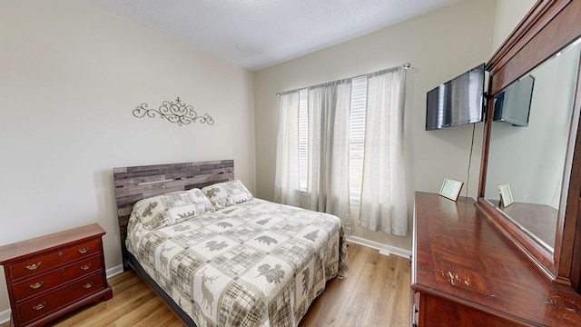 bedroom featuring light hardwood / wood-style flooring