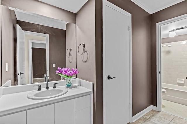122 Greenview Cir, Dothan, AL 36301 - bathroom featuring vanity, tile patterned flooring, shower / tub combination, baseboards, and toilet