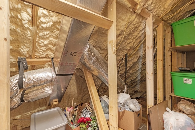 view of unfinished attic