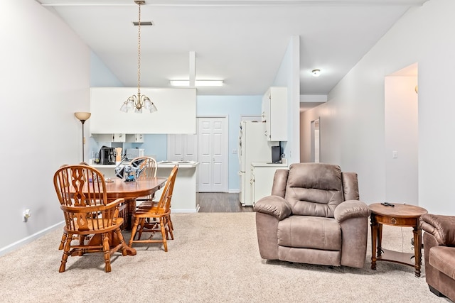 706 W Roxbury Rd, Dothan, AL 36305 - dining space featuring a chandelier and carpet floors