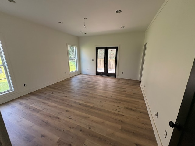 317 Old Village Rd, Ozark, AL 36360 - spare room featuring french doors, wood finished floors, and recessed lighting