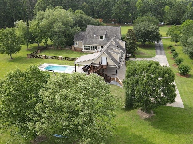2837 Woodham Rd, Dothan, AL 36303 - view from above of property with a pool