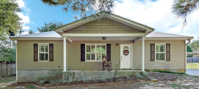 bungalow-style home featuring covered porch