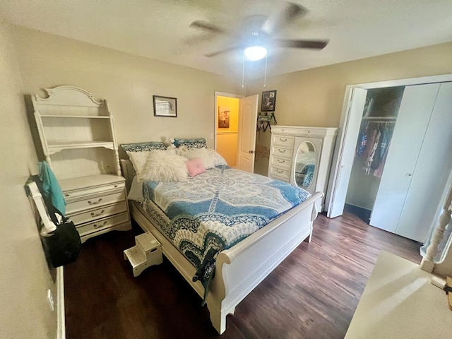 1503 Buena Vista Dr, Dothan, AL 36303 - bedroom featuring wood finished floors, a closet, and a ceiling fan