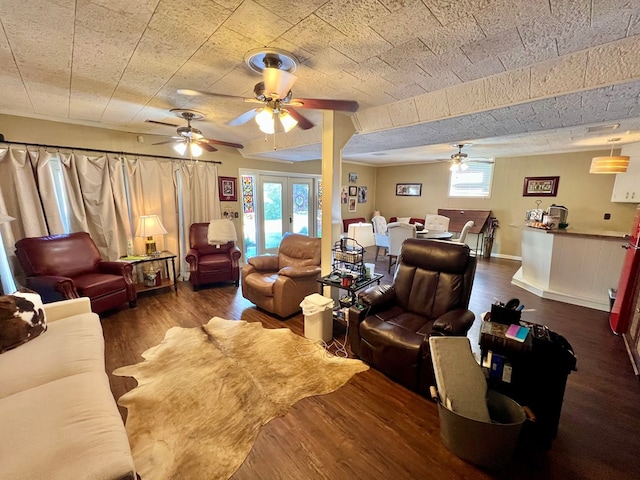 1503 Buena Vista Dr, Dothan, AL 36303 - living area with ceiling fan and wood finished floors