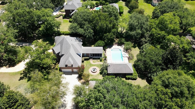 221 Asphodel Dr, Dothan, AL 36303 - bird's eye view of a pool area and a tree filled landscape
