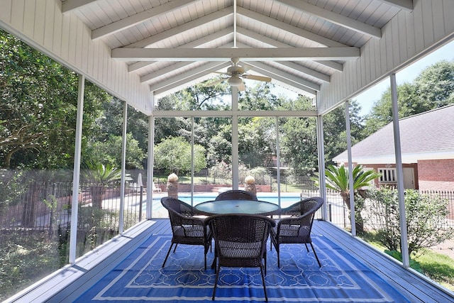 221 Asphodel Dr, Dothan, AL 36303 - sunroom featuring ceiling fan, outdoor dining space, and healthy amount of natural light