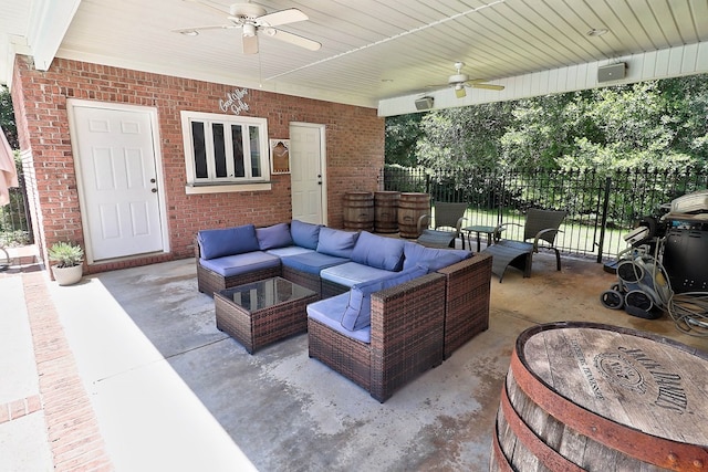 221 Asphodel Dr, Dothan, AL 36303 - view of patio featuring a ceiling fan and an outdoor hangout area