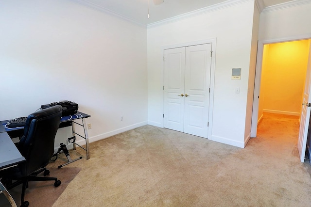 221 Asphodel Dr, Dothan, AL 36303 - office area featuring crown molding and carpet