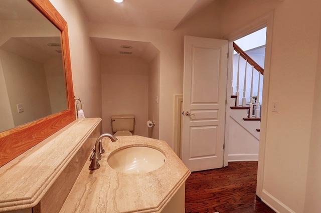221 Asphodel Dr, Dothan, AL 36303 - bathroom with wood finished floors, vanity, and recessed lighting