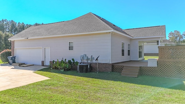 view of property exterior with a lawn