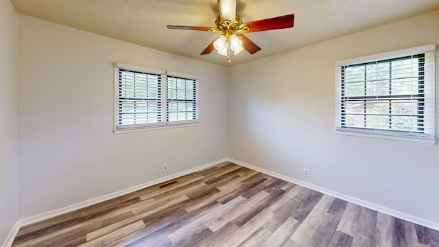 505 Massee Dr, Dothan, AL 36301 - empty room with wood finished floors and ceiling fan