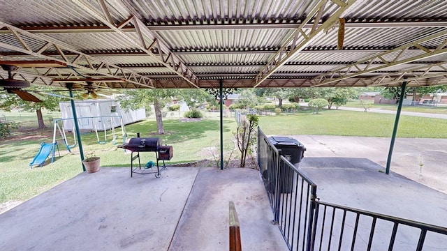 505 Massee Dr, Dothan, AL 36301 - view of patio / terrace featuring a playground and a grill
