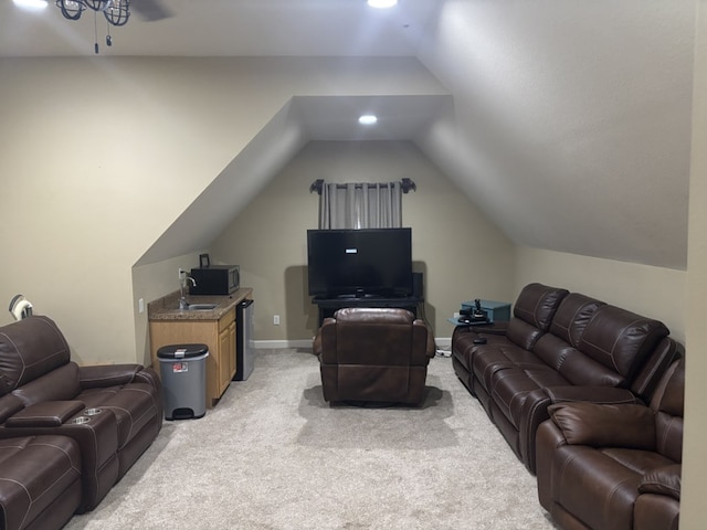 211 Paul Revere Run, Dothan, AL 36305 - living area with vaulted ceiling and light carpet