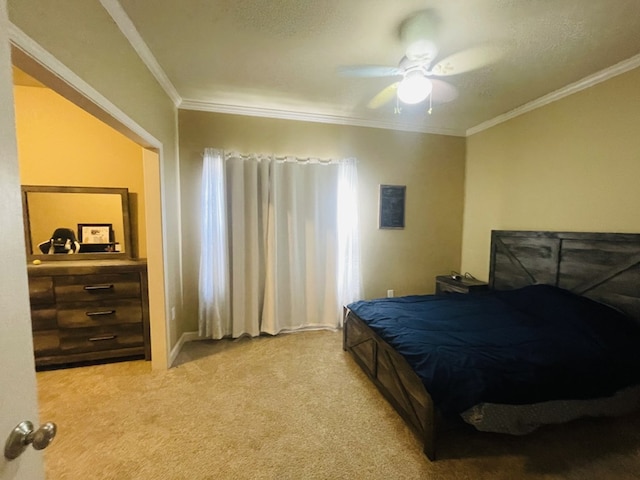 211 Paul Revere Run, Dothan, AL 36305 - bedroom featuring light colored carpet, ornamental molding, and ceiling fan