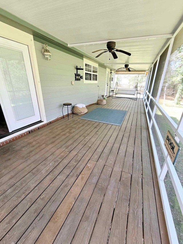 653 Honeysuckle Hills Rd, Ozark, AL 36360 - wooden deck featuring a ceiling fan