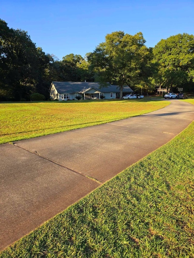 653 Honeysuckle Hills Rd, Ozark, AL 36360 - surrounding community with concrete driveway and a lawn