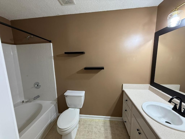 291 Nomad Cir, Kinsey, AL 36303 - bathroom featuring vanity, bathtub / shower combination, and a textured ceiling