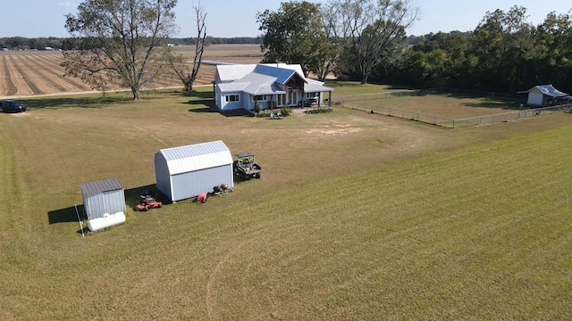 drone / aerial view featuring a rural view