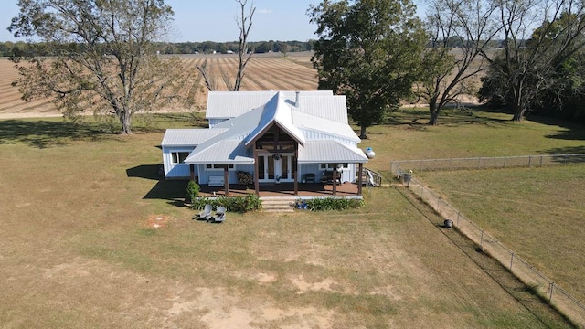 aerial view featuring a rural view