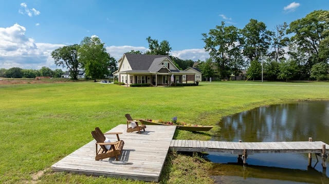 208 Reardon, Rehobeth, AL 36301 - dock area featuring a water view and a yard