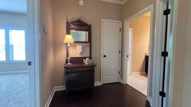208 Reardon, Rehobeth, AL 36301 - hall with baseboards and dark wood-type flooring