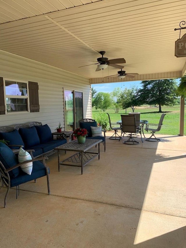 208 Reardon, Rehobeth, AL 36301 - view of patio featuring an outdoor living space, outdoor dining area, and ceiling fan