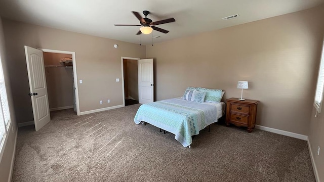 208 Reardon, Rehobeth, AL 36301 - carpeted bedroom with baseboards, a ceiling fan, and a closet