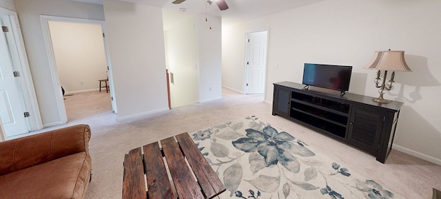 106 Whitney Ave, Enterprise, AL 36330 - unfurnished living room featuring carpet, ceiling fan, and baseboards