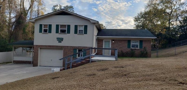 tri-level home featuring a garage