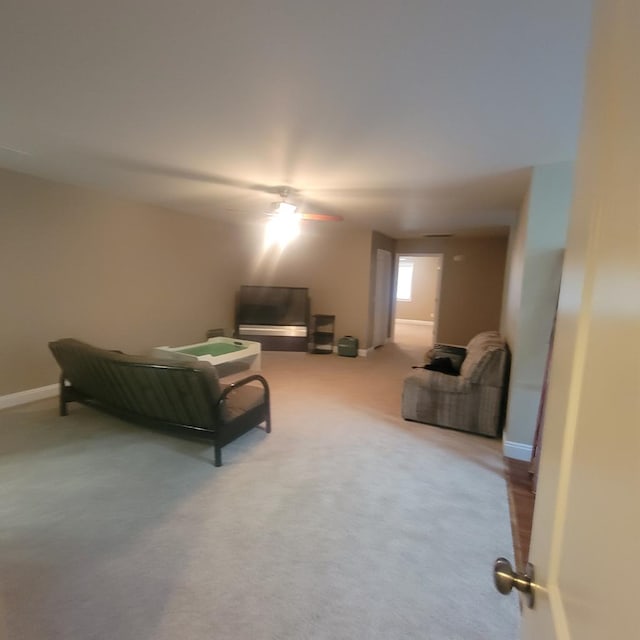 6325 State Highway 95, Abbeville, AL 36310 - carpeted living room with baseboards and ceiling fan